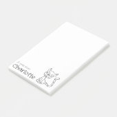 Zwarte kat naam voor cartoon post-it® notes (Schuin)