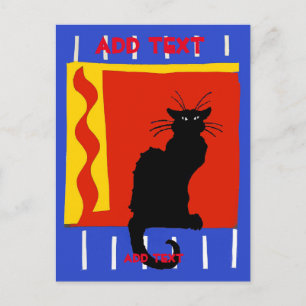 Zwarte Kat naar vlam, bewerken tekst Briefkaart