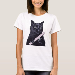 Zwarte Kat Nagelvijl Manicure Grappige Brutaal Ill T-shirt