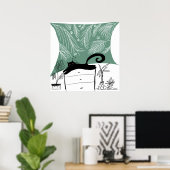 Zwarte Kat Ontspannen Plant Jungle Poster (Thuiskantoor)