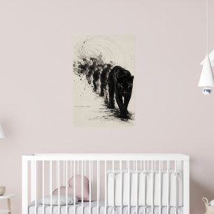 Zwarte Kat Ontwerp Shadow Walker Poster