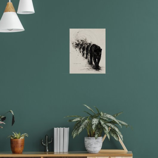 Zwarte Kat Ontwerp Shadow Walker Poster (Woonkamer 1)
