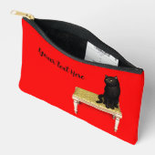 Zwarte kat op de standaard laptophoes etui (Open)