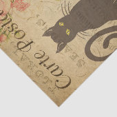  zwarte kat op een Briefkaart-ontkoppelingstang P Tissuepapier (Detail)