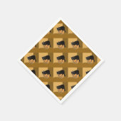 Zwarte kat op een pompoen servet (Hoek)