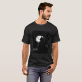 Zwarte kat op enge boom voor de volle maan t-shirt (Voorkant volledig)