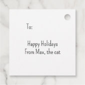 Zwarte kat op faux glitter kerstcadeau Label (Achterkant)