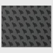 Zwarte kat op grijs | cadeaupapier (Vlak)