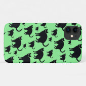 Zwarte Kat op groene achtergrond iPhone/iPad-draag Case-Mate iPhone Case (Achterkant (horizontaal))