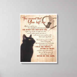 Zwarte kat op het moment dat je me verliet canvas afdruk