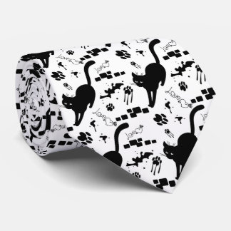 Zwarte kat op straat stropdas