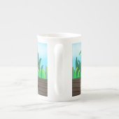 Zwarte kat opknoping, porselein kop (Achterkant)