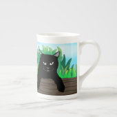 Zwarte kat opknoping, porselein kop (Rechts)