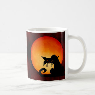 Zwarte kat Oranje maan Koffiemok