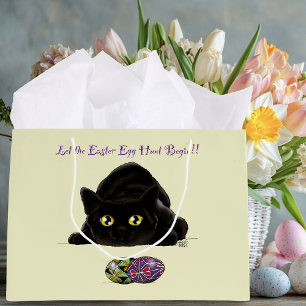 Zwarte Kat Paaseieren Jacht Vakantie Geel Groot Cadeauzakje