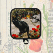 Zwarte kat pannenlap