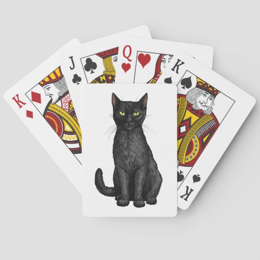 Zwarte kat pokerkaarten (Achterkant)