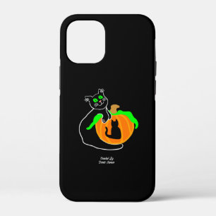 Zwarte kat pompoen Apple iPhone 12 Mini Hoesje