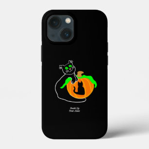 Zwarte kat pompoen Apple iPhone 13 Mini Hoesje