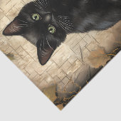  zwarte kat pompoen decoupage tissuepapier (Detail)