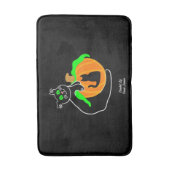 Zwarte kat pompoen medium badmat (Voorkant Verticaal)