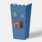 Zwarte kat & pompoen niet eng Halloween Bedankdoosjes (Achterkant)