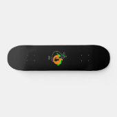 Zwarte kat pompoen skateboard (Horizontaal)