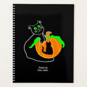Zwarte Kat Pompoen Standaard Planner (Voorkant)