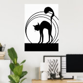 Zwarte kat poster (Thuiskantoor)