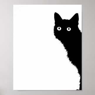 Zwarte kat poster voor kattenliefhebbers zijaanzic