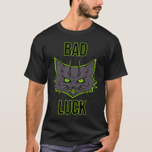 Zwarte Kat Print Pech T-shirt