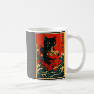 Zwarte Kat Ramen Japanse Grafische T-shirts Voor M Koffiemok