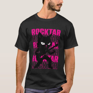 Zwarte Kat Rockster - Grappige Kat Gitarist Gitaar T-shirt