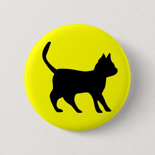 Zwarte kat ronde button 5,7 cm (Voorkant)