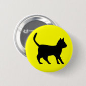 Zwarte kat ronde button 5,7 cm (Voorkant /achterkant)