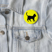 Zwarte kat ronde button 5,7 cm (In situ)