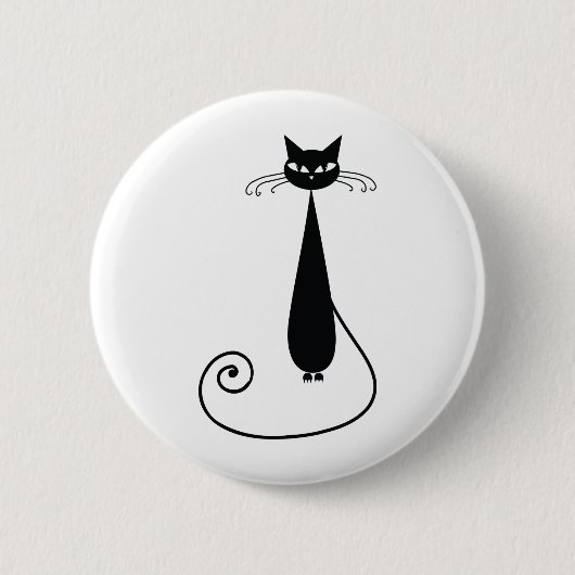Zwarte kat ronde button 5,7 cm (Voorkant)