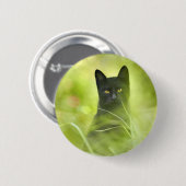 Zwarte kat ronde button 5,7 cm (Voorkant /achterkant)