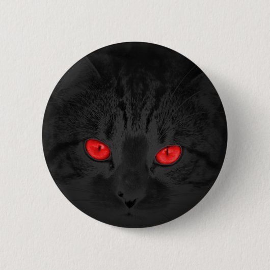Zwarte kat ronde button 5,7 cm (Voorkant)