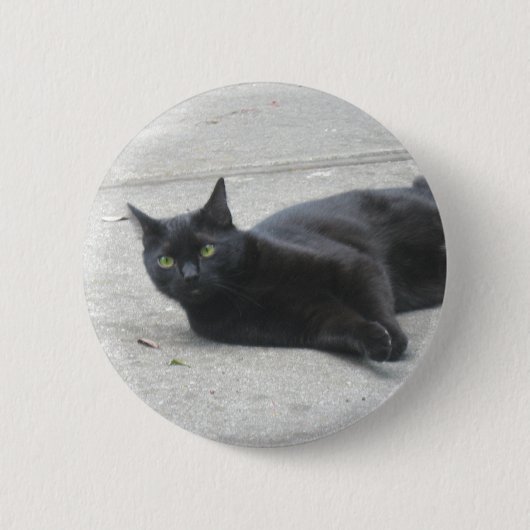 Zwarte kat ronde button 5,7 cm (Voorkant)