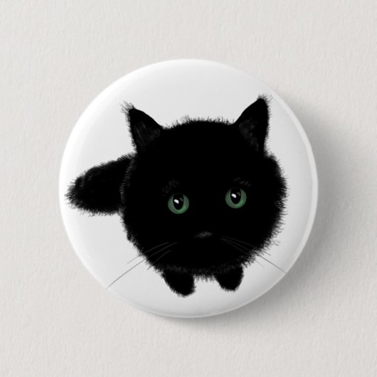 Zwarte kat ronde button 5,7 cm (Voorkant)