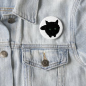 Zwarte kat ronde button 5,7 cm (In situ)