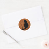 Zwarte kat ronde sticker (Envelop)