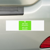 Zwarte kat rotsen bumpersticker (Op auto)