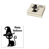 Zwarte Kat Rubberstempel (Gestempeld)