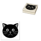 ZWARTE KAT SCHATTIG RUBBER STEMPEL (Gestempeld)