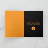 Zwarte Kat Schattige Spider Gothic Halloween Kaart (Binnen)