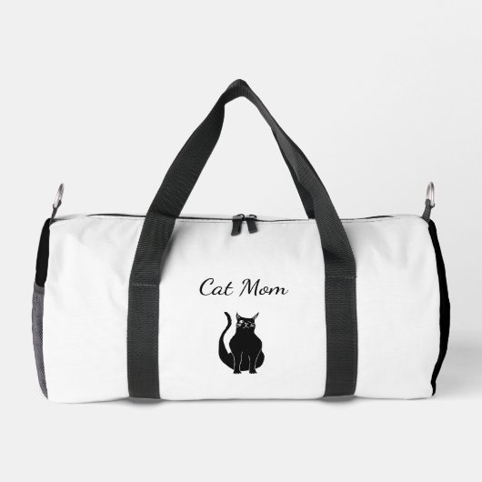 Zwarte Kat Schattigee Winking Kat Cartoon Tekening Plunjezak (Achterkant)