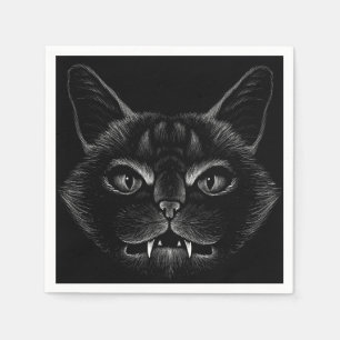 Zwarte kat servet
