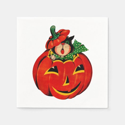  zwarte kat servetten (Voorkant)